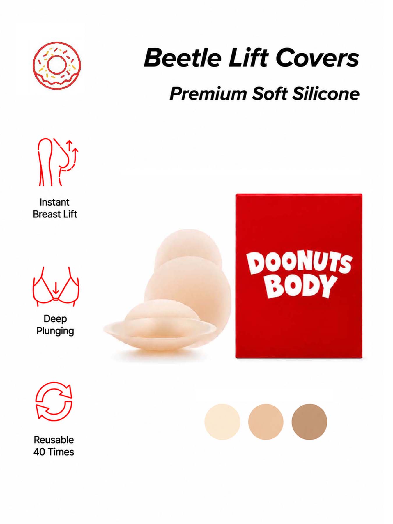 DOONUTS Invisible Breast Lift  - Nipple Cover Pasties 评论和价格