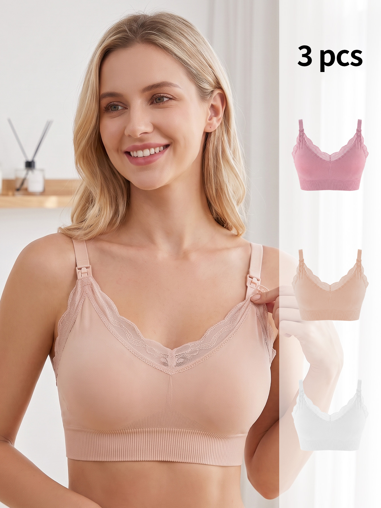 3 Pcs Nursing Maternity Bra, W - Nursing Bra Sleep 评论和价格